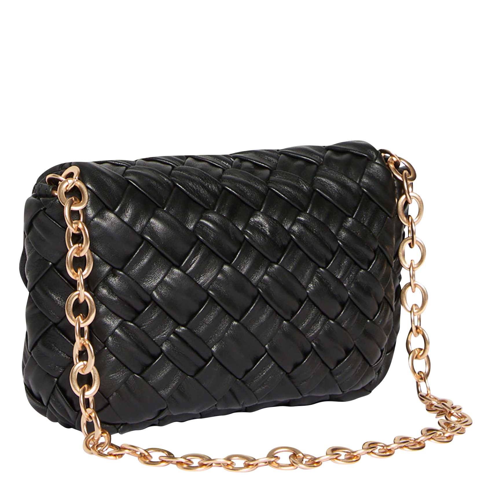 NANO MOON - Sac bandoulière en cuir tressé | Noir