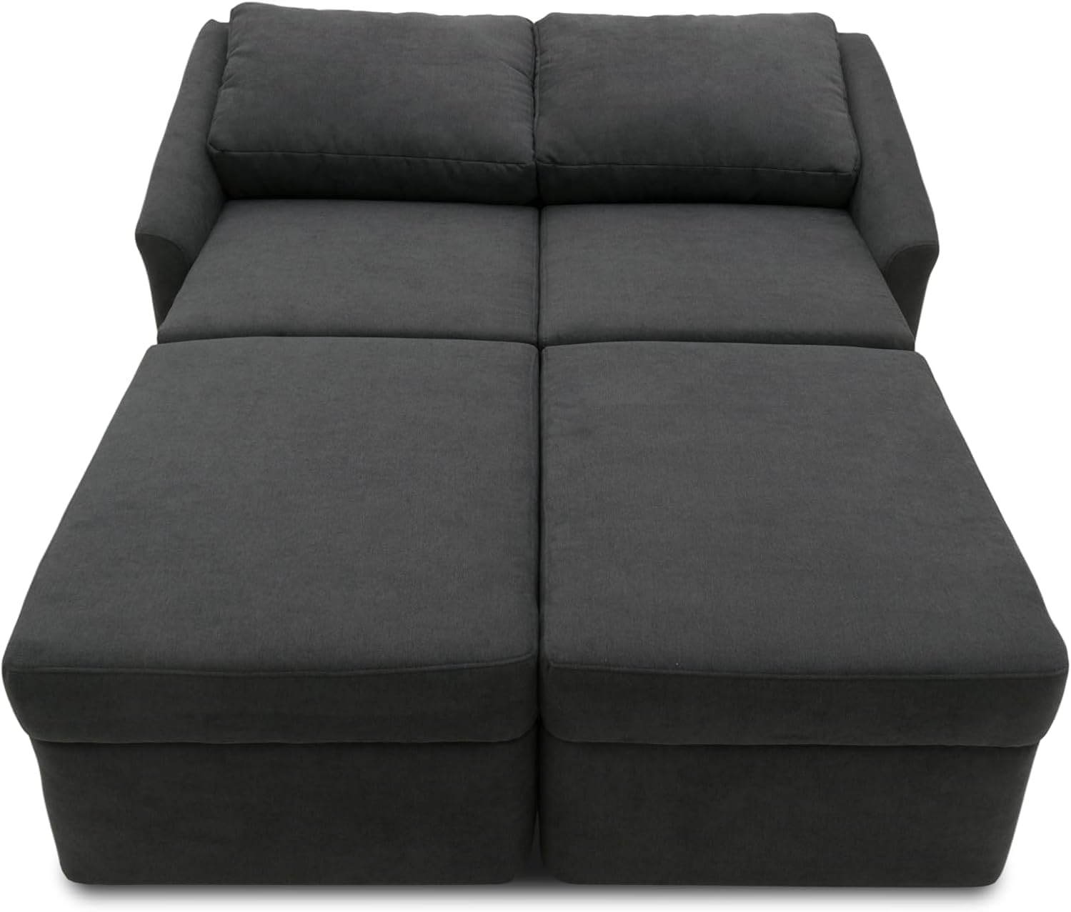 DOMO. collection Relax Boxspringsofa / 2er Sofa mit Boxspring und Schlaffunktion/Dauerschläfer Couch fürs Gästezimmer/Maße: 168/96/86 cm (B/T/H) / Farbe: dunkelgrau (grau)