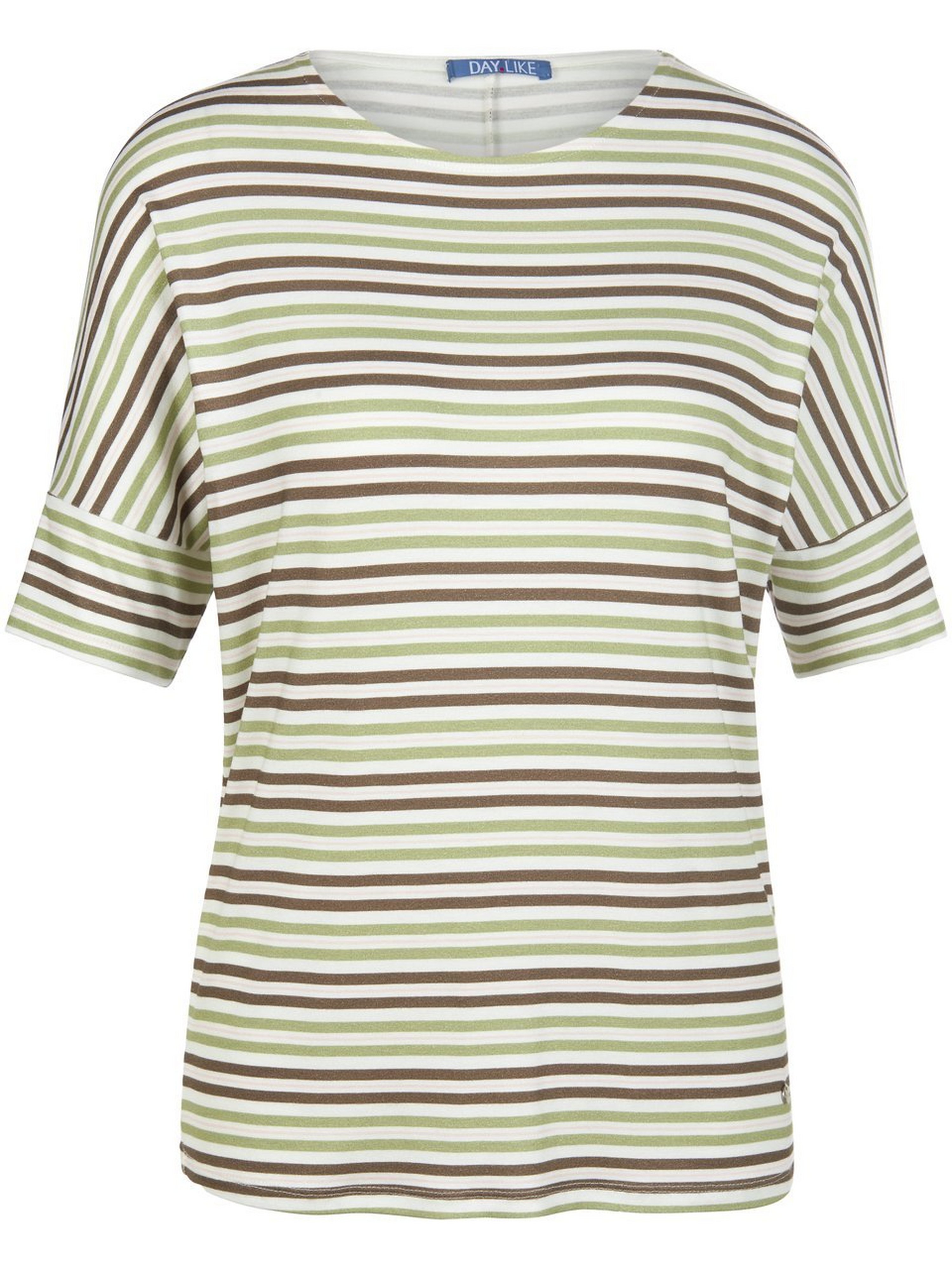 Rundhals-Shirt mit überschnittener Schulter