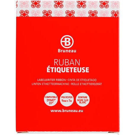 Ruban polyester 9 mm blanc écriture noire