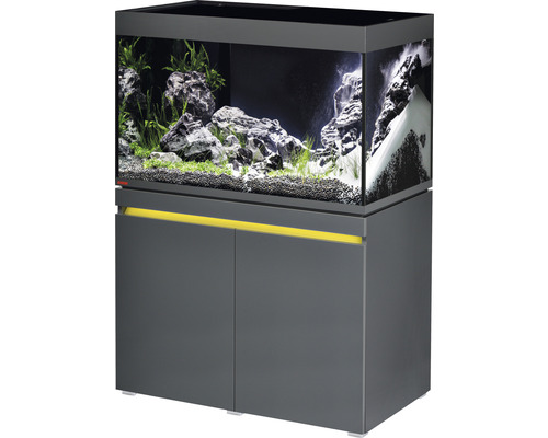 EHEIM incpiria 330 aquariumcombinatie met LED-verlichting en verlichte onderkast, grafiet