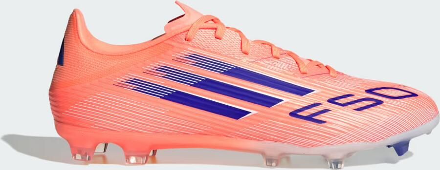 Adidas Perfor ce F50 League FG MG Senior voetbalschoenen koraalrood wit kobaltblauw