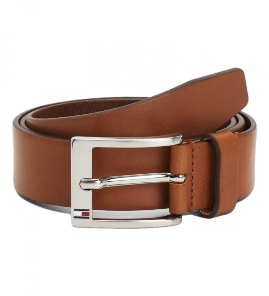 Cinto Tommy Hilfiger New Aly em couro marrom