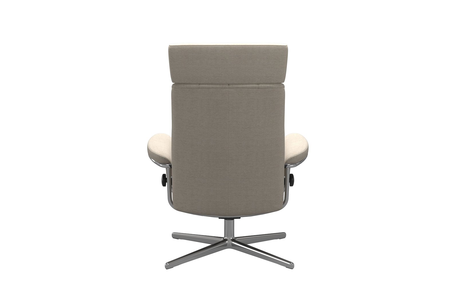 London lenestol Tekstil Jasmine Beige – Cross understell – Alu