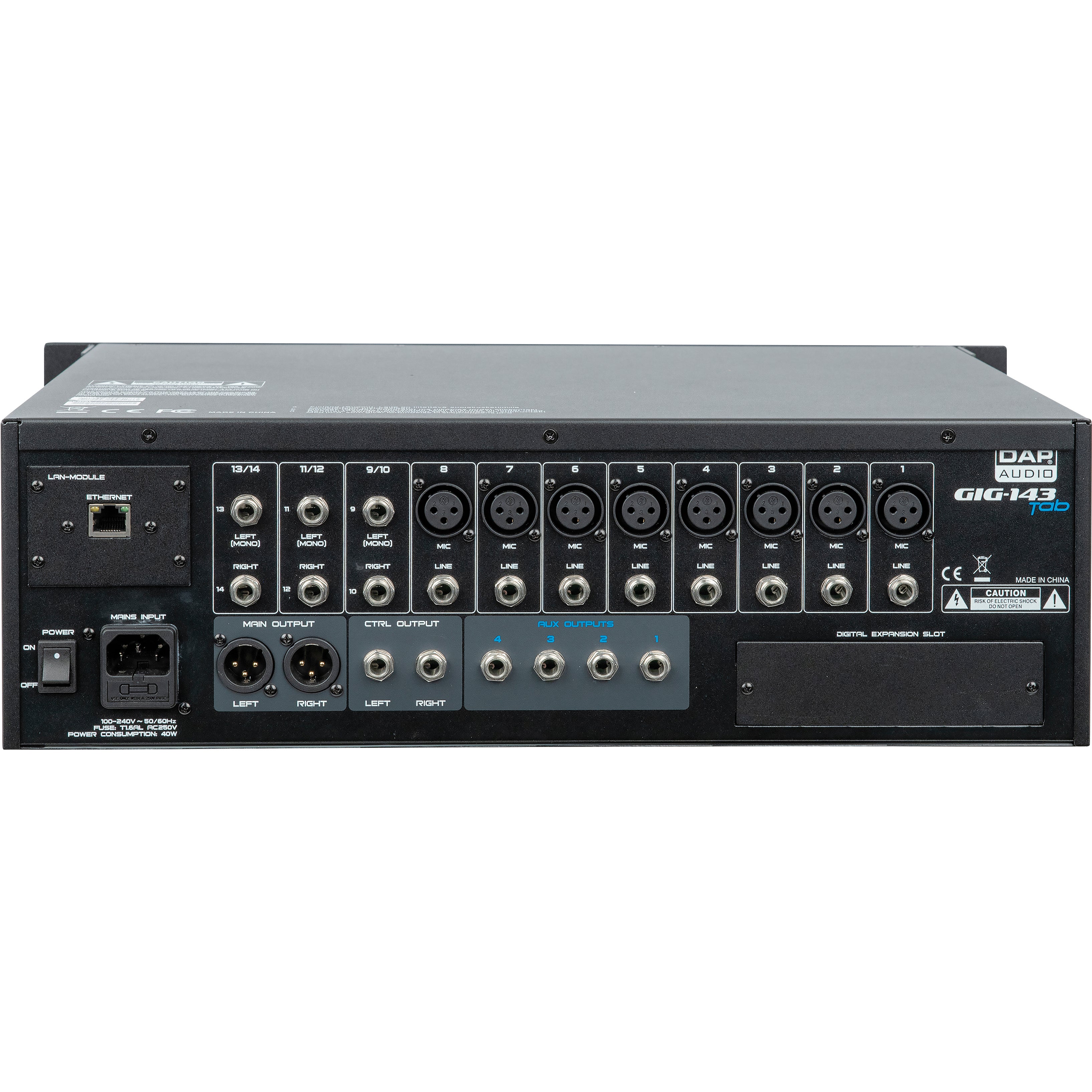 DAP GIG-143TAB digitale mixer rackmodule