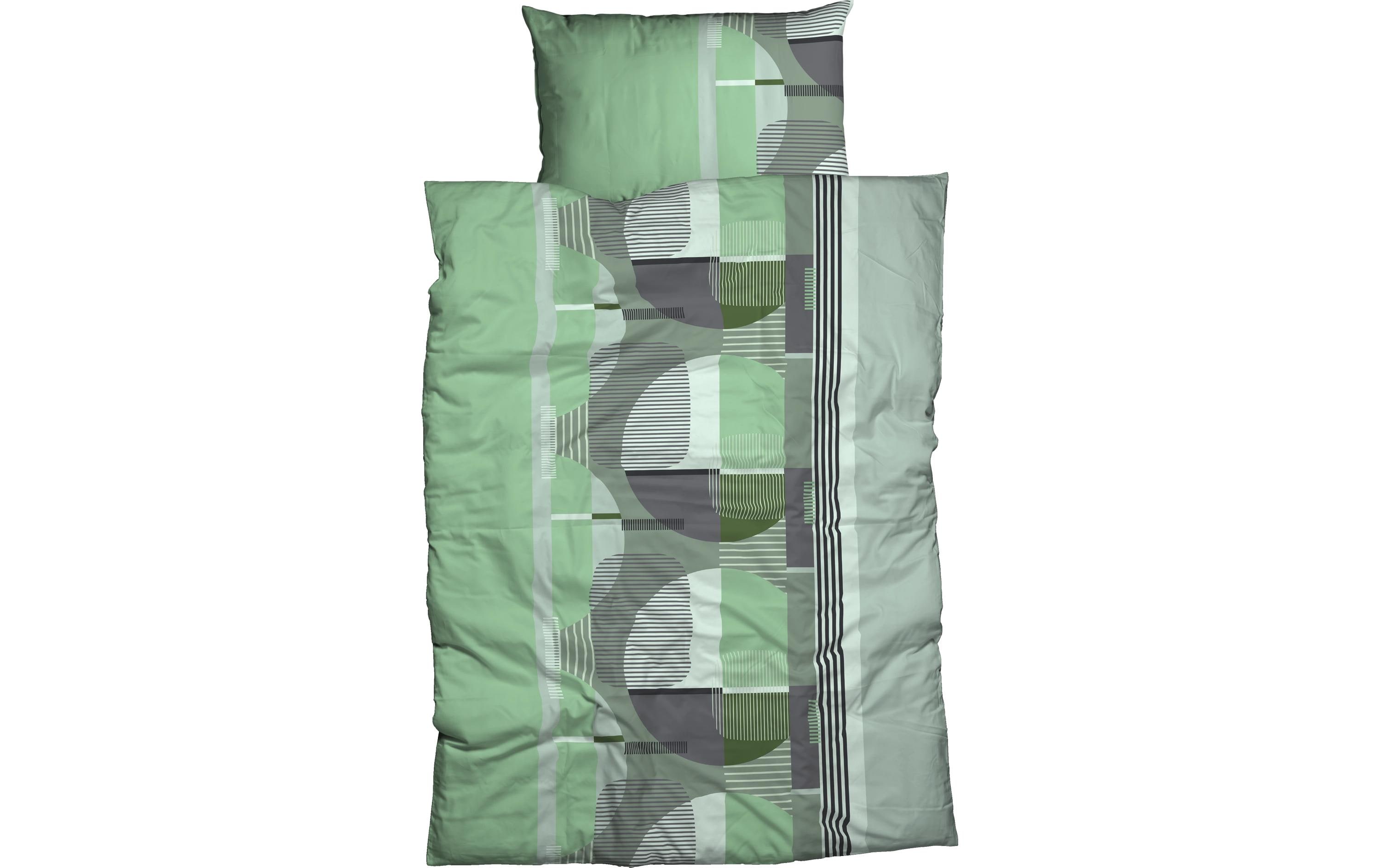 Kopfkissenbezug Sienne 50 x 70 cm, GrünBaumwoll-Bettwäsche in Satin-Optik
