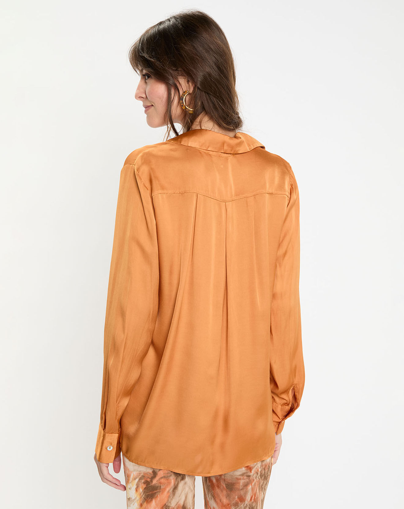Lauren Vidal Chemise satinée Must cannelle