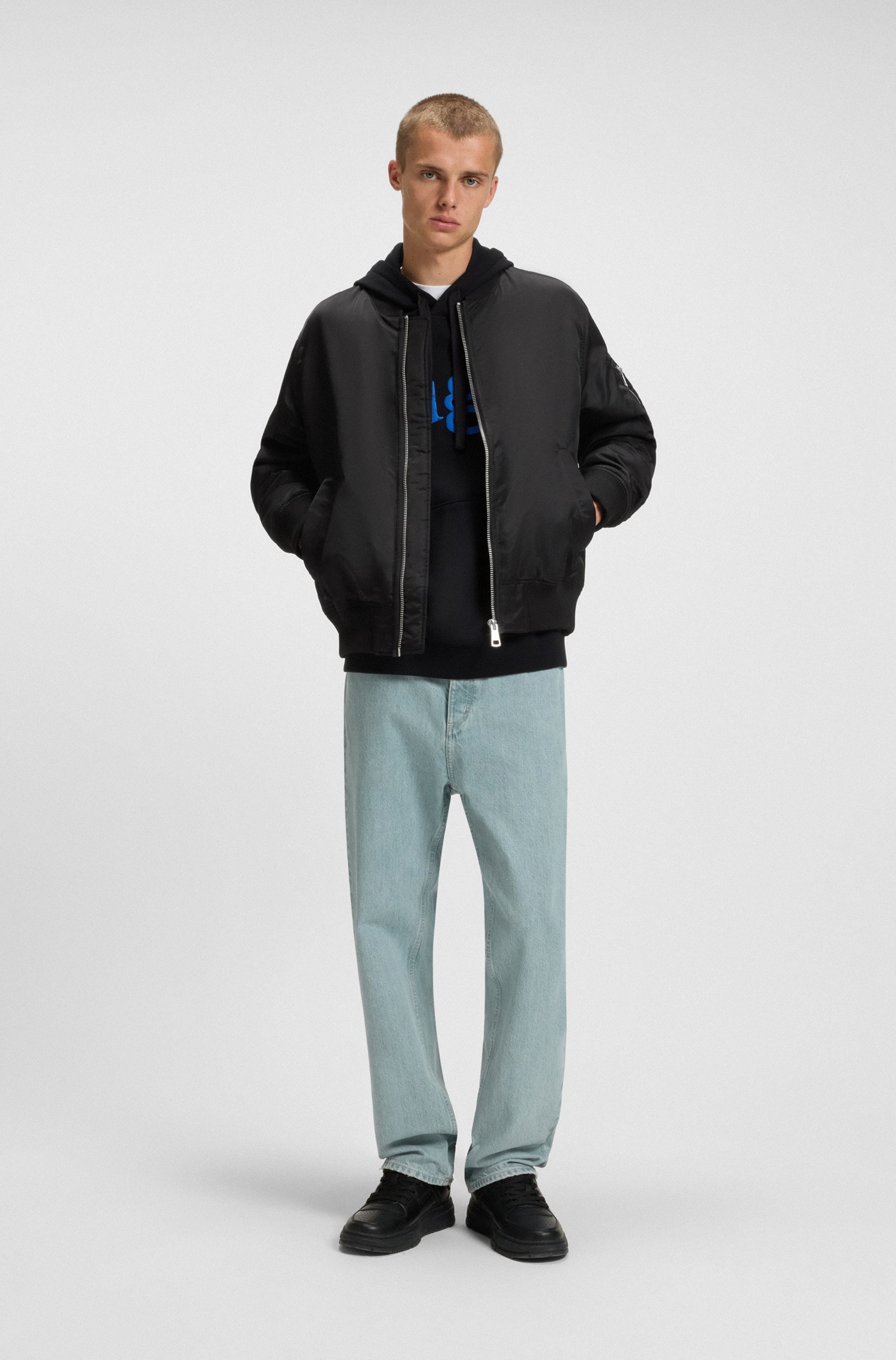 HUGO Blue Blouson »Biero« mit wasserabweisendem Finish und Ärmeltasche