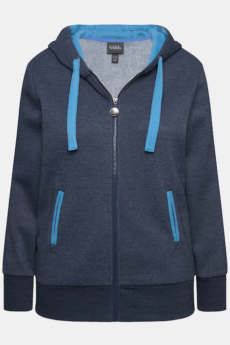 Hoodiejacke, Waffelpikee, Kapuze, Langarm