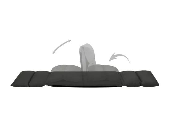 Prolenta Premium - Chaise pliable de sol Noir Microfibre
