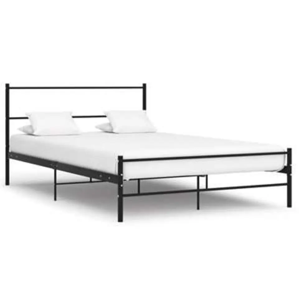 vidaXL - Bed frame met hoofdbord - Zwart - Metaal - 120x200 cm