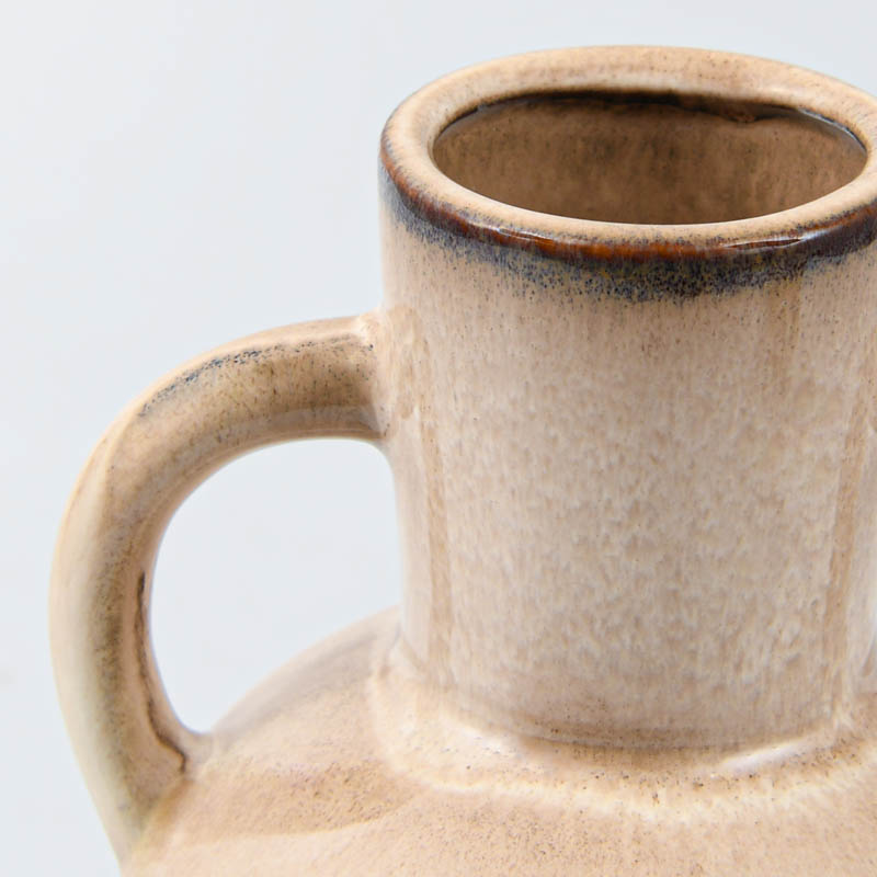 Vase haut avec 2 anses beige