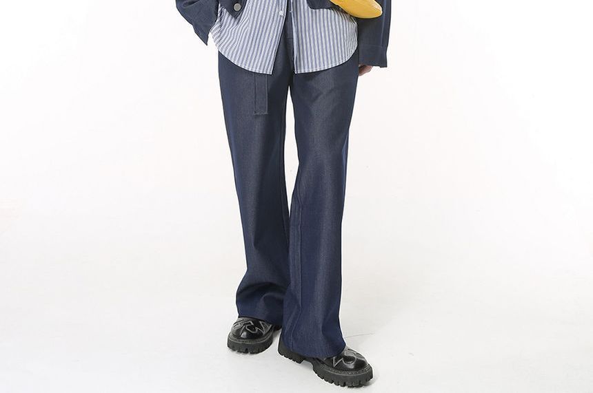 FAERIS - Effen overhemd met knoopjes / Hoge taille, wijde broek