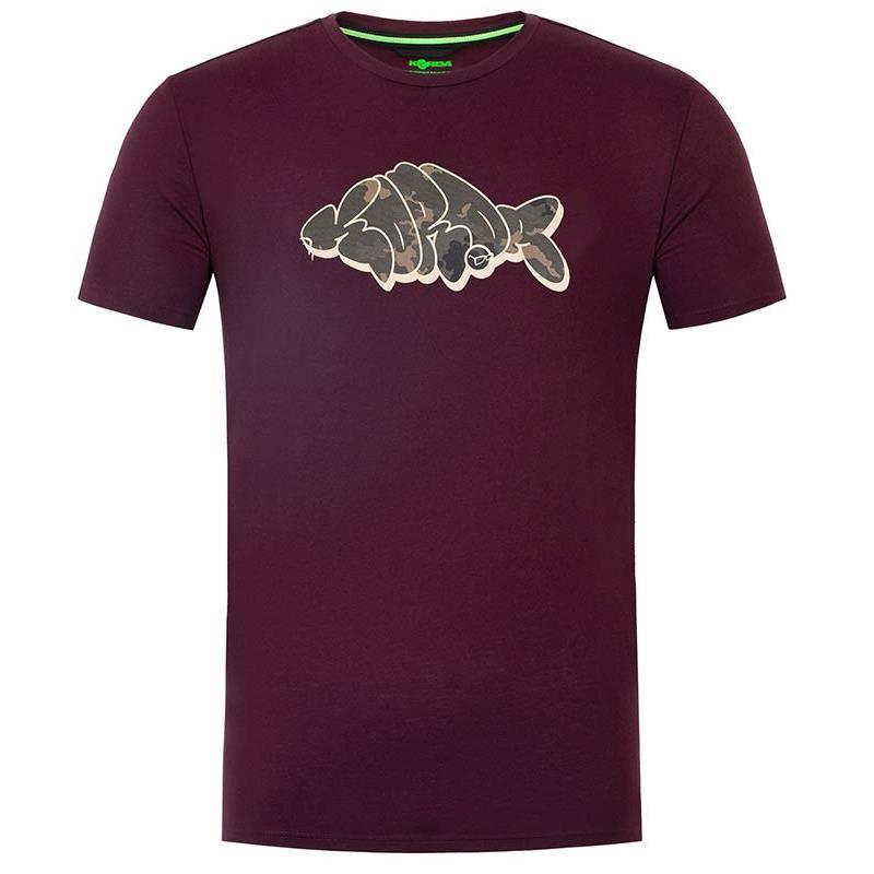 Tee Shirt Manches Courtes Homme Korda Outline - Burgundy