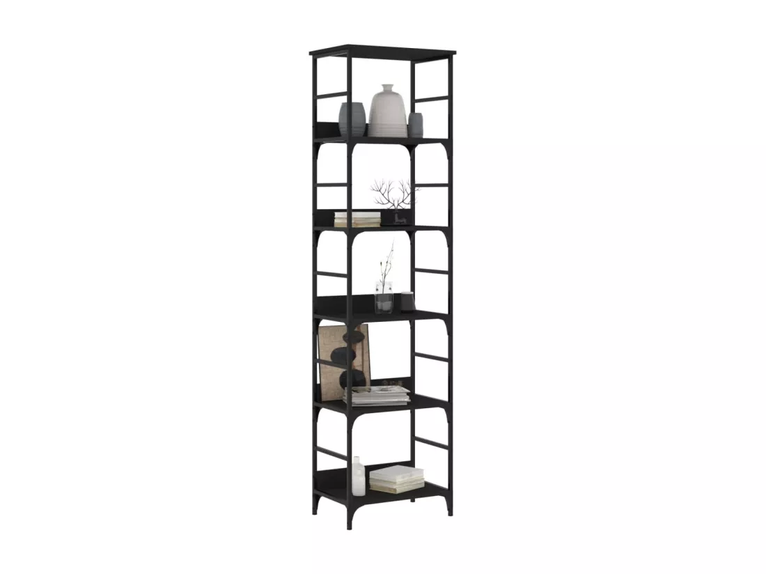 Bibliothèque noir 50x33x188,5 cm bois d'ingénierie