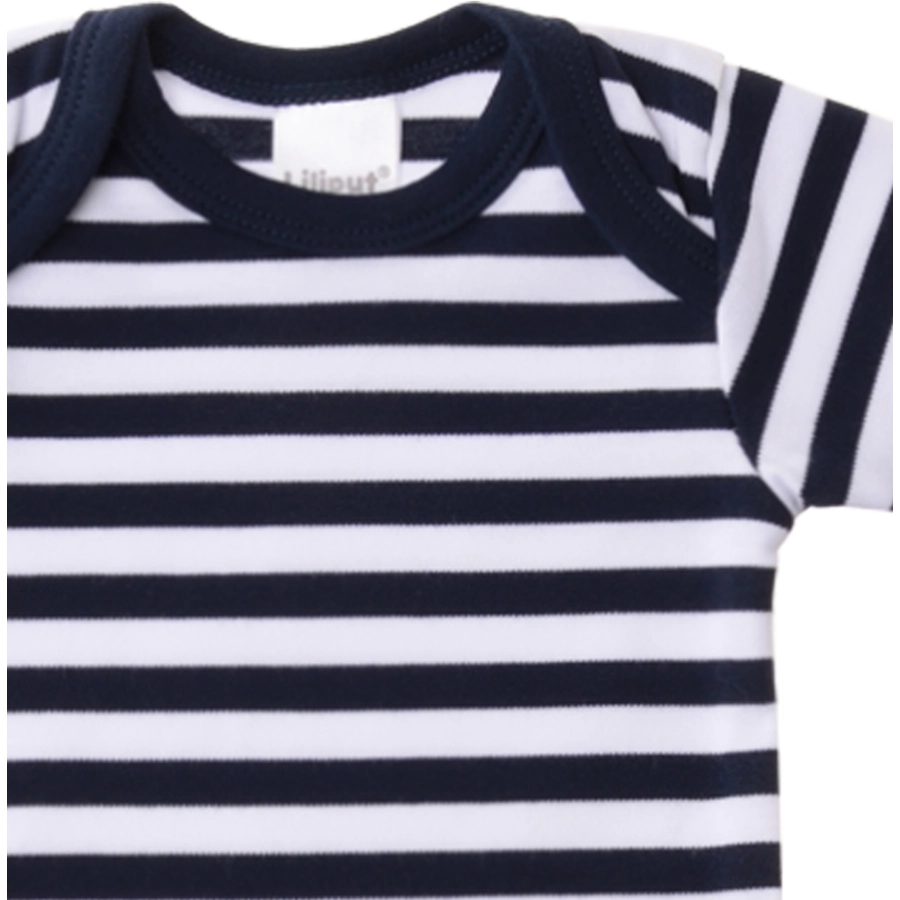 Liliput Baby-Bodies im Doppelpack Wal grau-melange marine gestreift