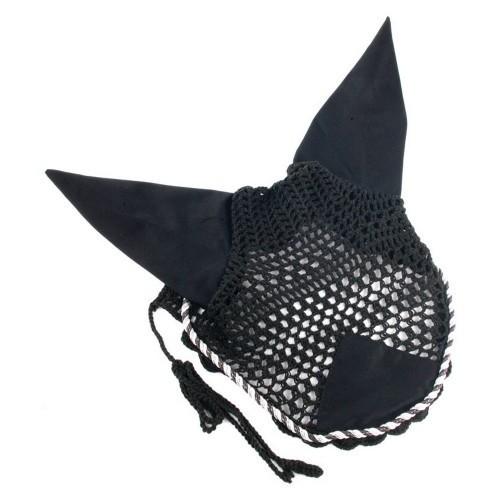 Armadilha de luxo para moscas para cavalos, preto/branco/prateado