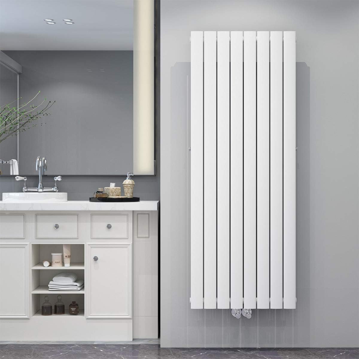 Design Flach Heizkörper 1600x616mm Weiß Paneelheizkörper Vertikal Mittelanschluss Einlagig