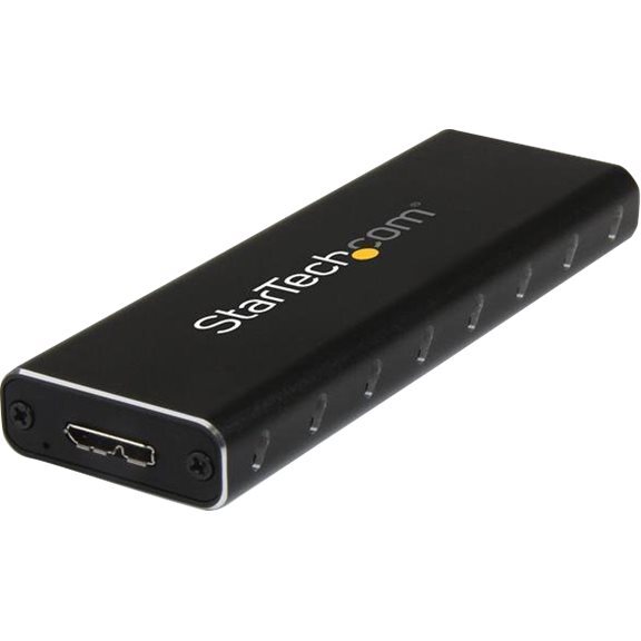 StarTech.com Boîtier Aluminium M.2 SSD vers USB 3.0 (5Gbps) avec UASP - Noir - M.2 NGFF SATA avec Clé B & Clé B+M - Boîtier Externe M.2 Portable - Non Compatible avec NVMe / AHCI