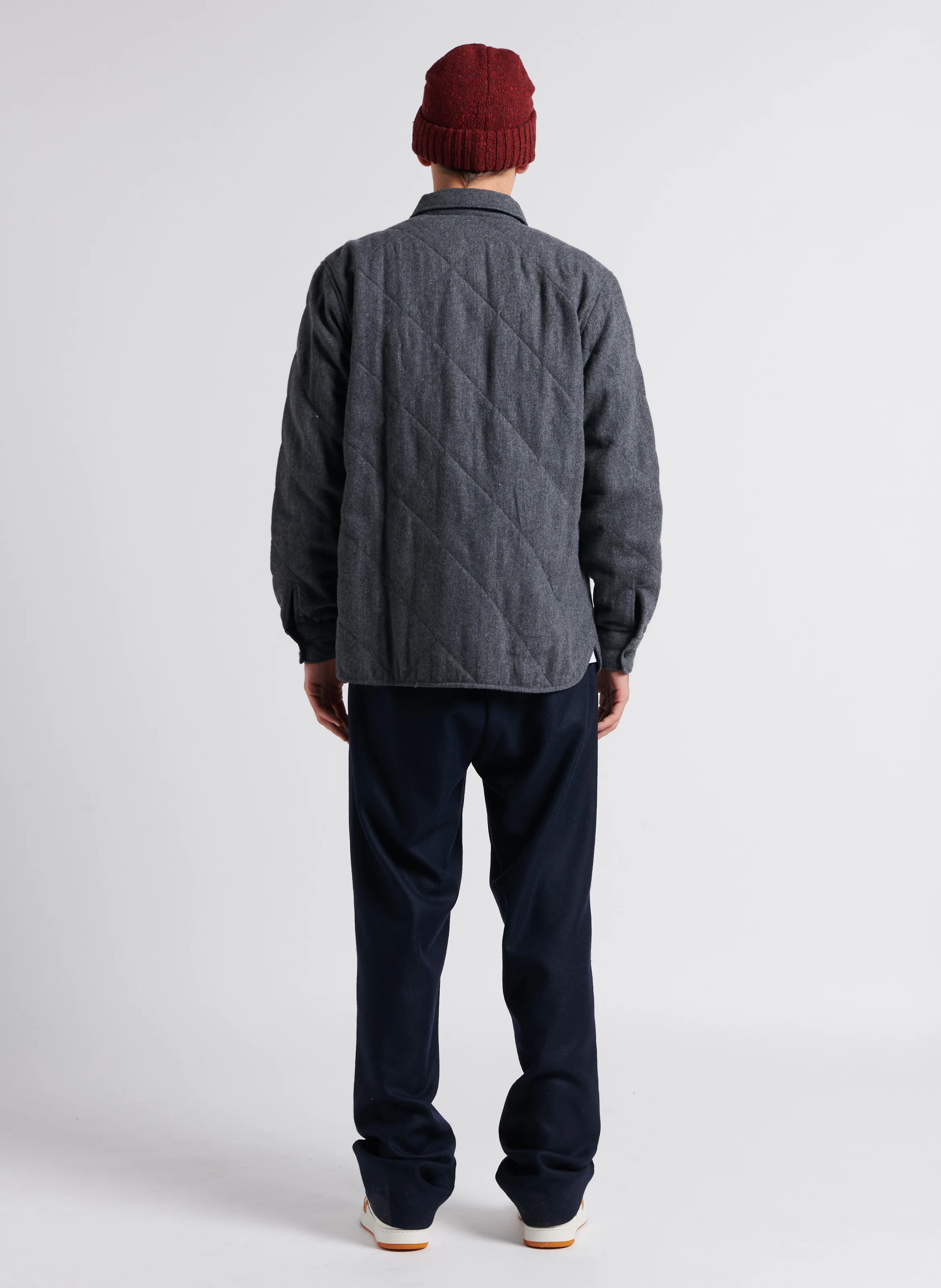 KYLE CHEVIOT - Pantalon droit en laine mélangée| Bleu