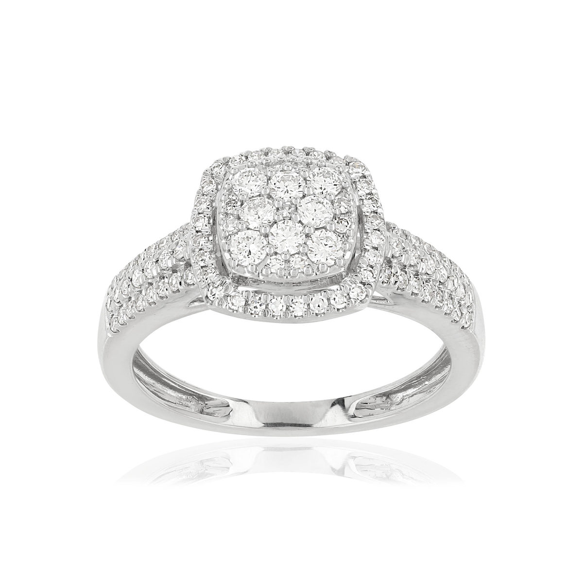 Bague or blanc 750 diamants