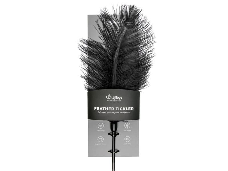 Easytoys Fetish Collection Feder Tickler schwarz Hochwertiger Feder-Kitzler für erotische BDSM Spiele