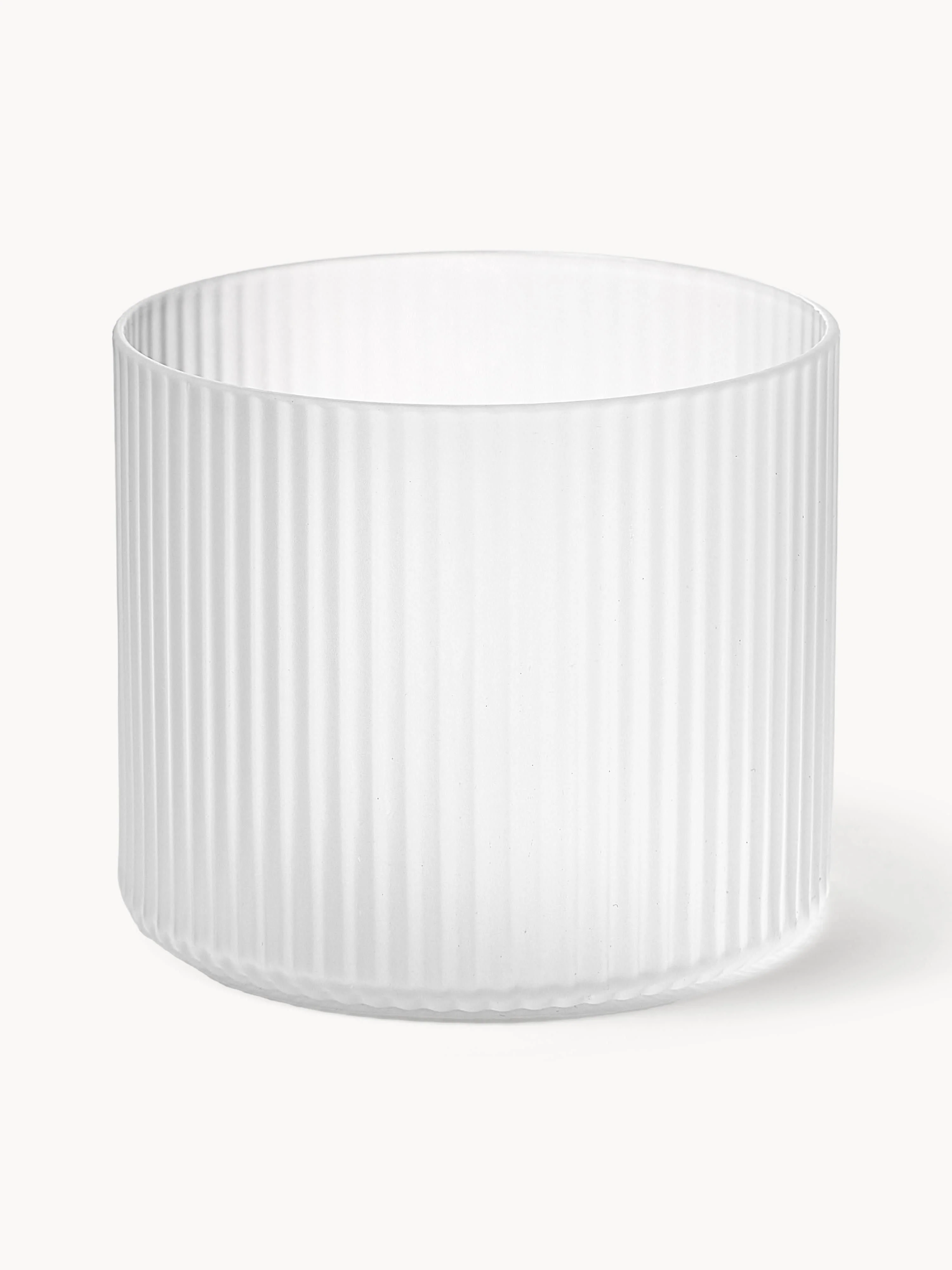 Mondgeblazen waterglazen Ripple met groefreliëf, 4-delig
