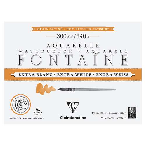Clairefontaine Aquarellpapier FONTAINE Extra White satiniert