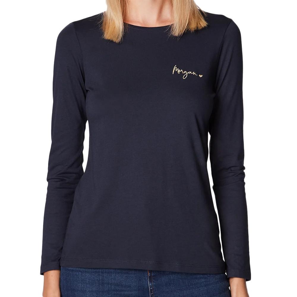 Morgan T-shirt Marine Femme Morgan Tcoeur