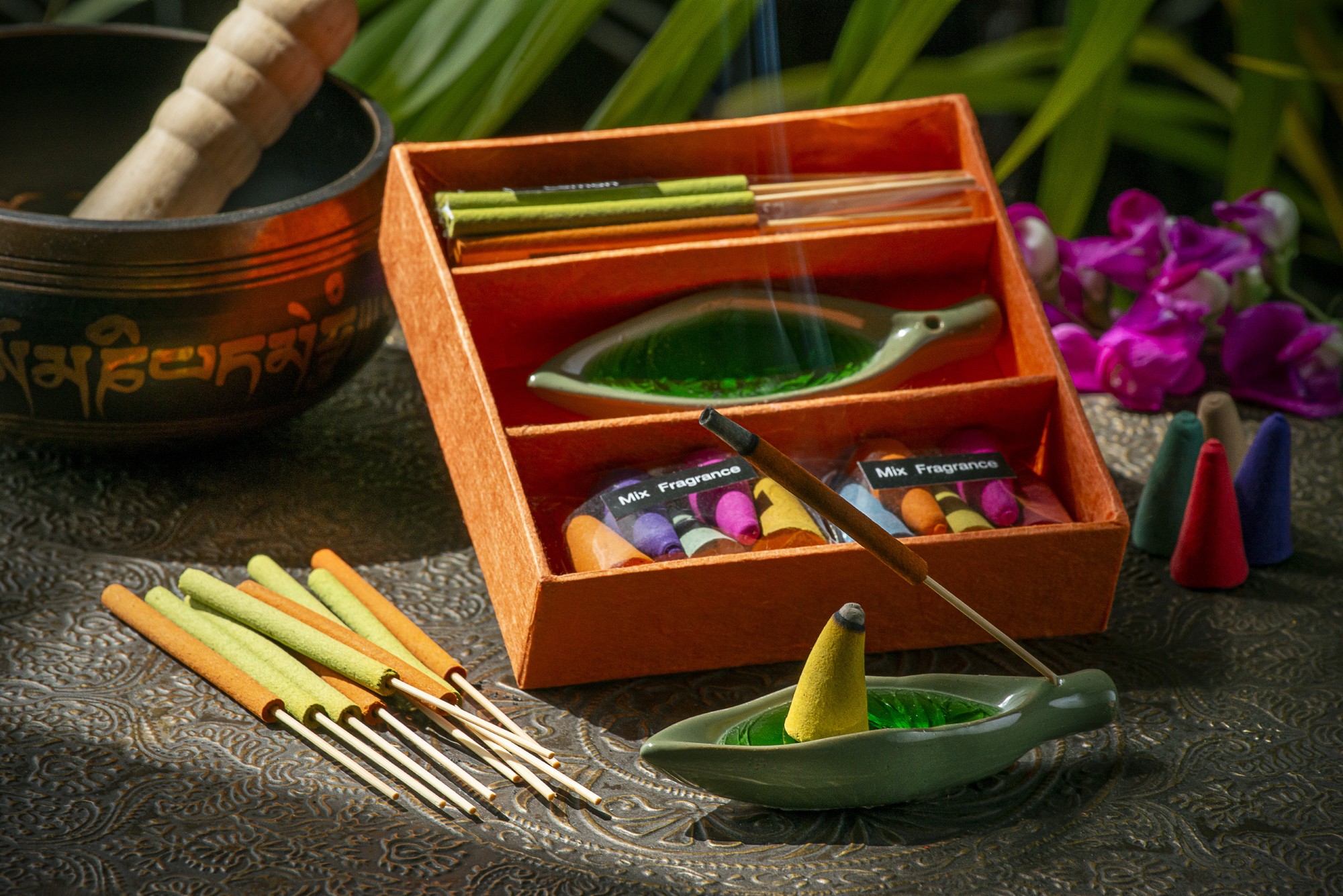 Räucher-Box 'Orange', multicolor, T 10 cm, B 10 cm, H 3 cm günstig bestellen