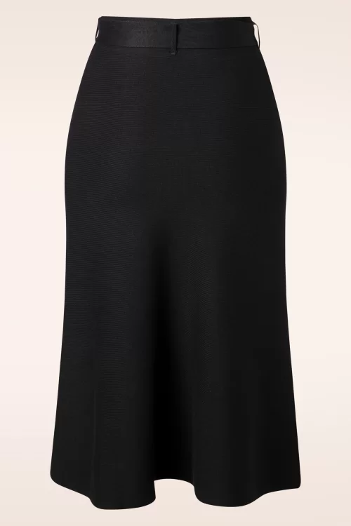 Smashed Lemon Jessie gebreide midi rok in zwart