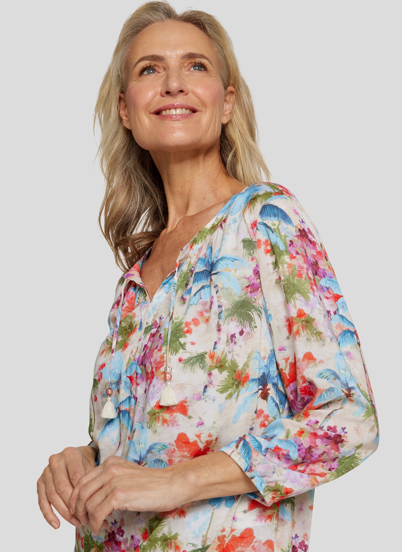 Rabe Druckbluse , im Tunika-Stil und mit floralem Muster
