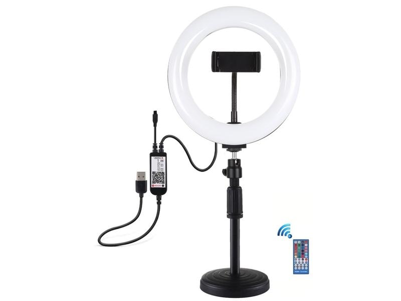 Puluz Videoleuchte Bi-Color USB 20 cm Transportables Ringlicht mit Stativkugelkopf