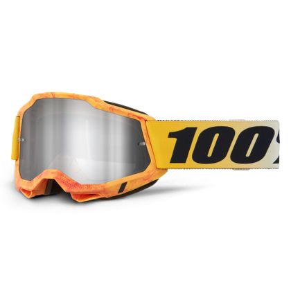 Masque cross 100% ACCURI 2 RAZZA - Mirror Silver 2024 - Jaune / Rouge