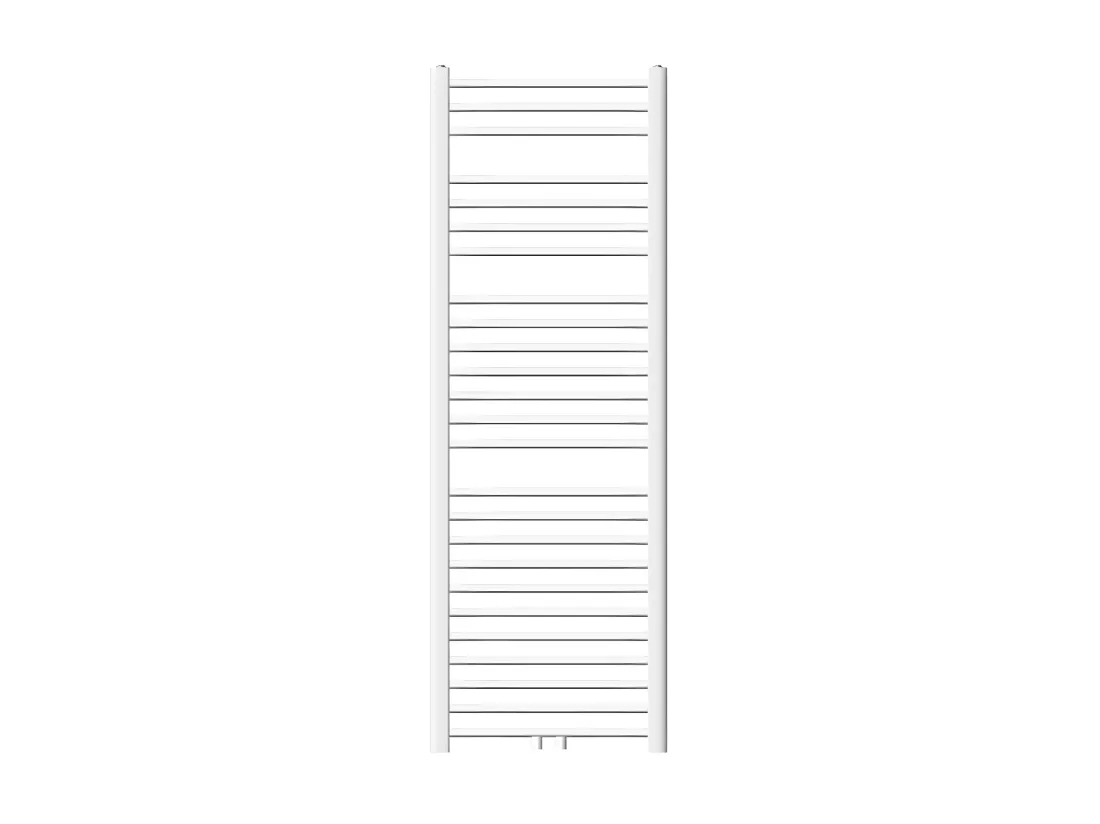 Radiateur sèche-serviette forme courbé acier blanc connexion central 50x150 cm