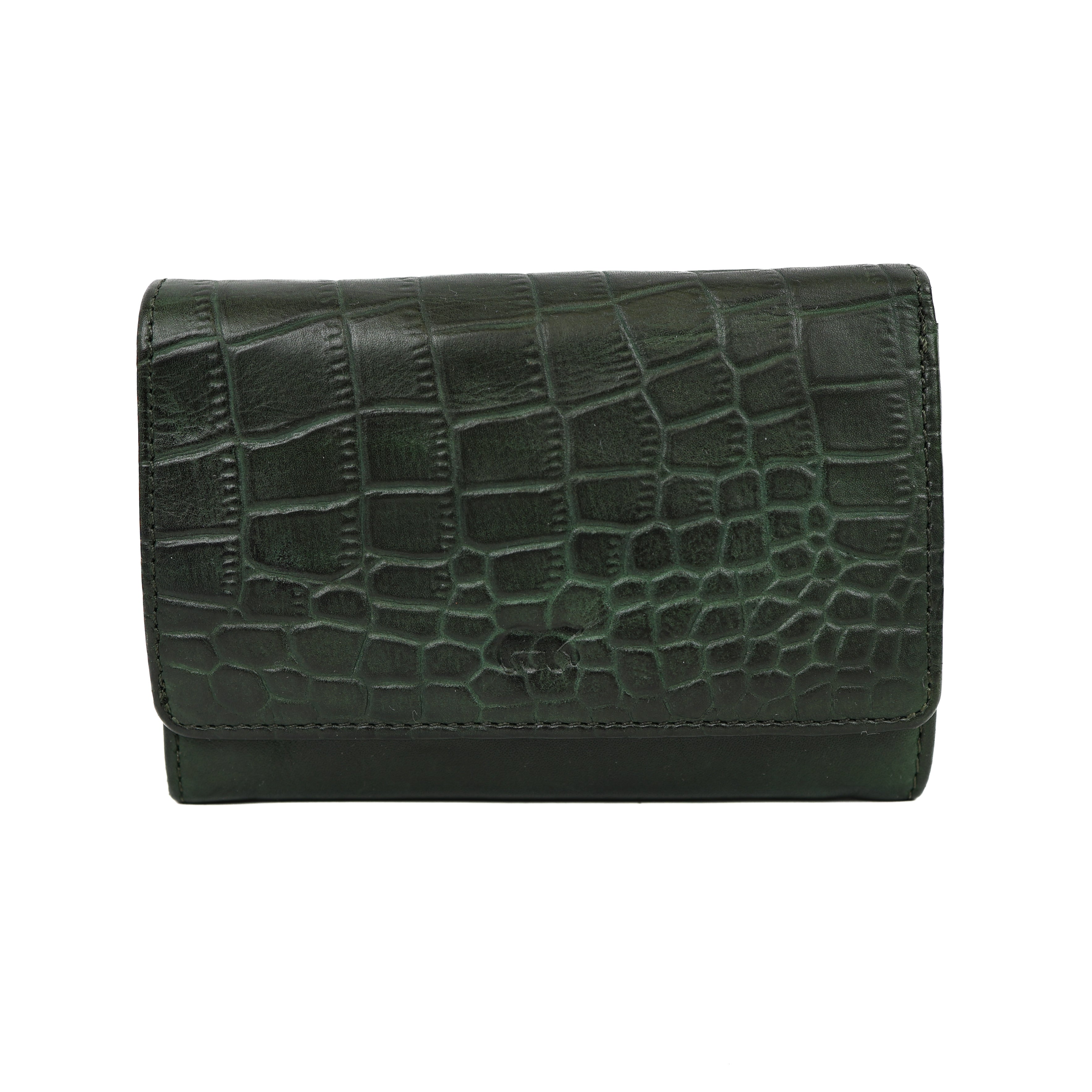Overslag portemonnee 'Flappie' groen croco Groen