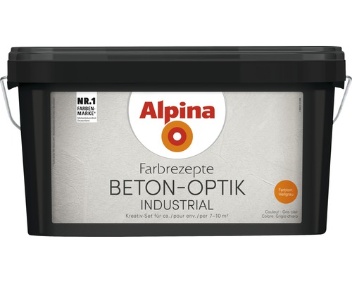 Alpina Kleurrecepten Effectverf Betonlook Complete Set Lichtgrijs incl. Alpina Troffel