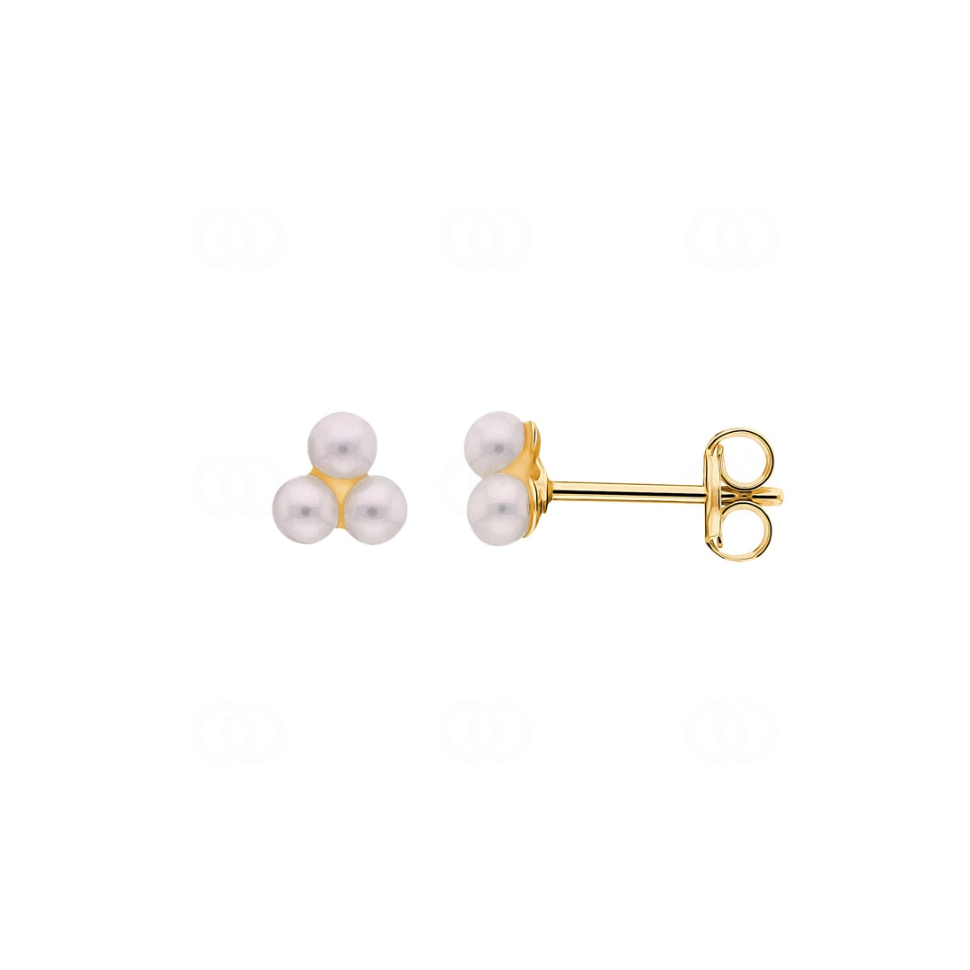 Ohrstecker 750/18 K Gelbgold mit Süsswasserzuchtperlen