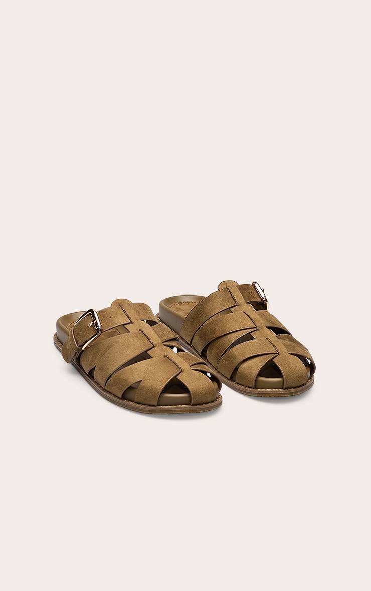 Kaki Sandales À Semelle Anatomique Style Gladiateur En Synthétique