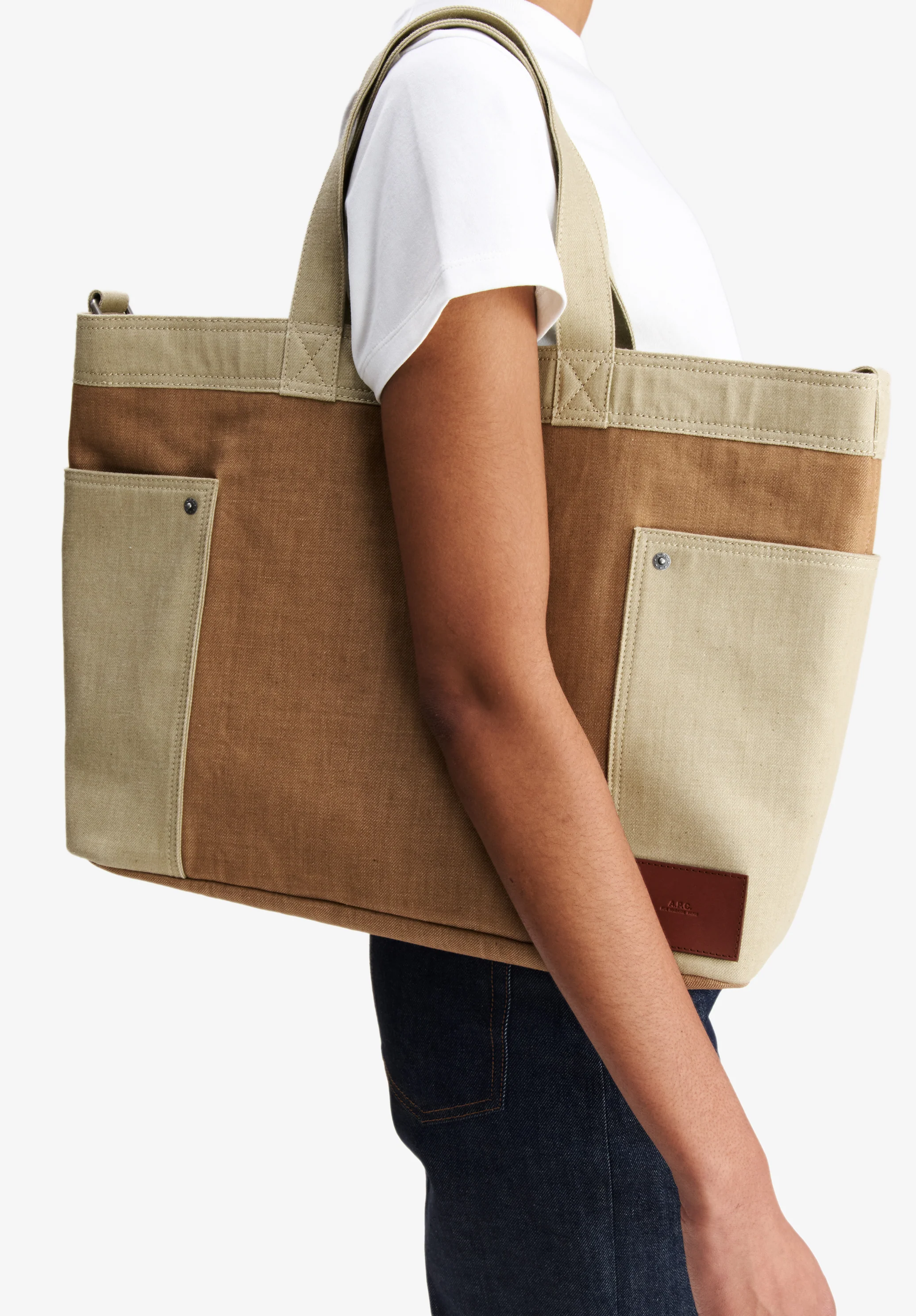 Cabas Jardin - Beige fonce/marron