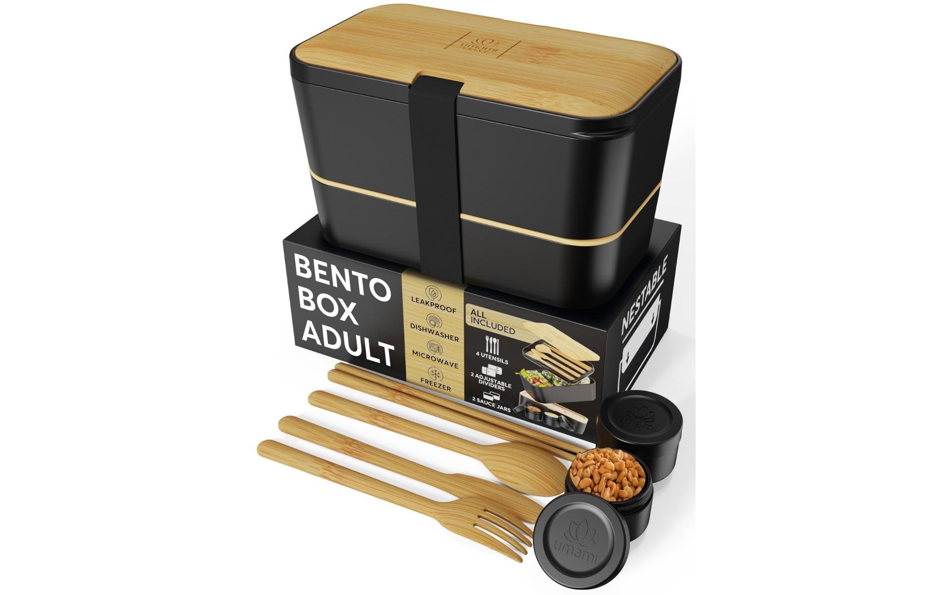 Lunchbox Nestable L Bamboo Black PremiumPraktische und nachhaltige Lunchbox