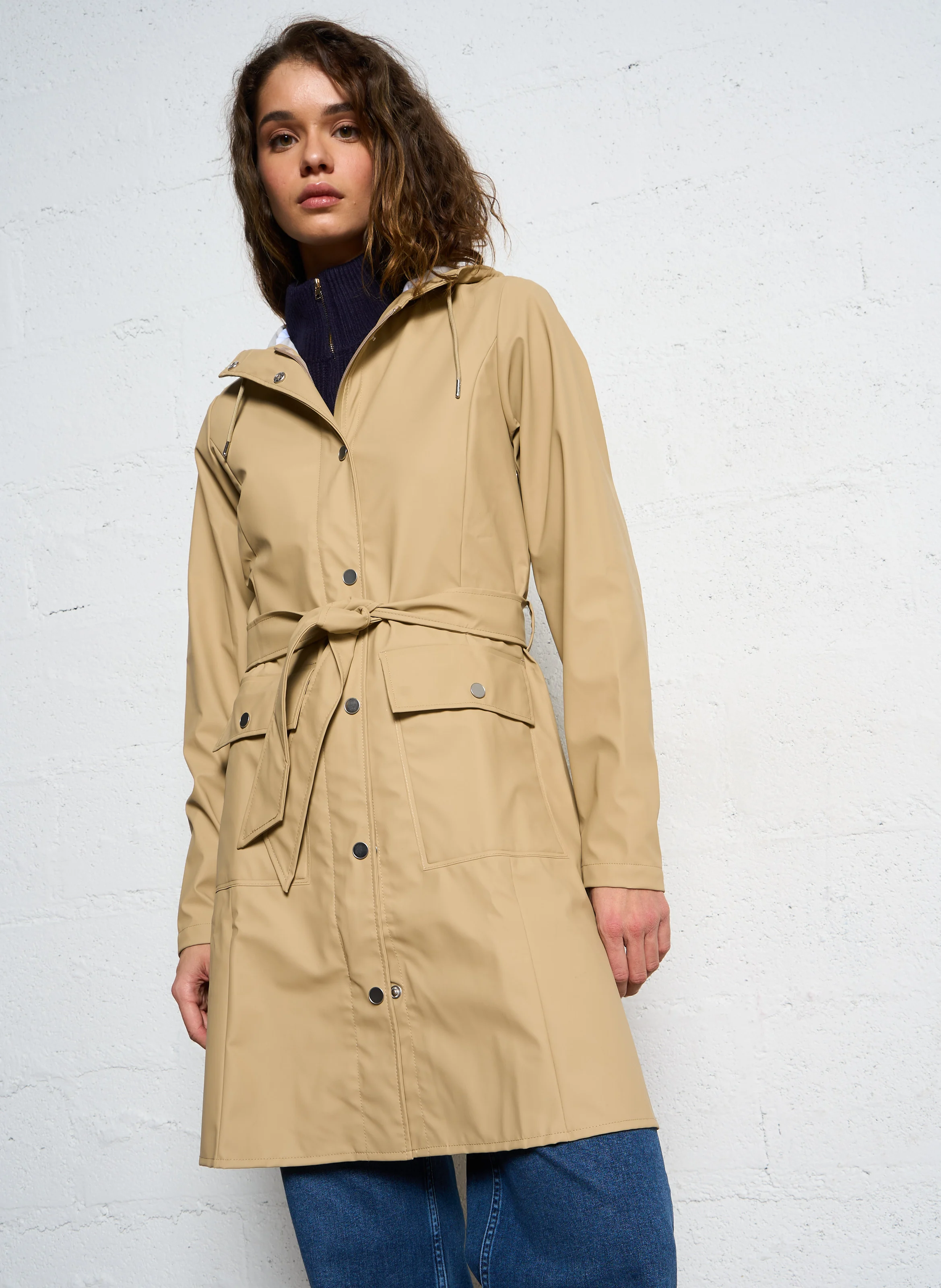 Trench imperméable à capuche | Beige