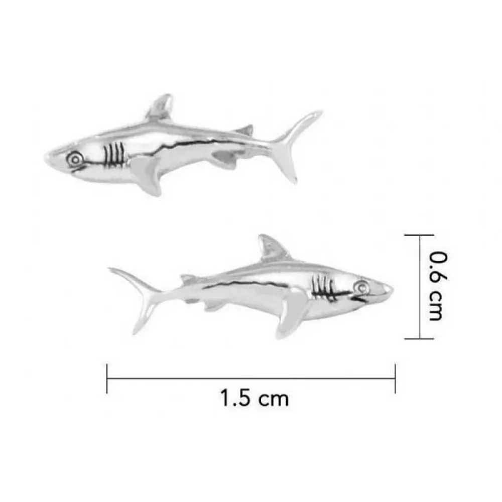 Dive silver Small Shark Ohrringe