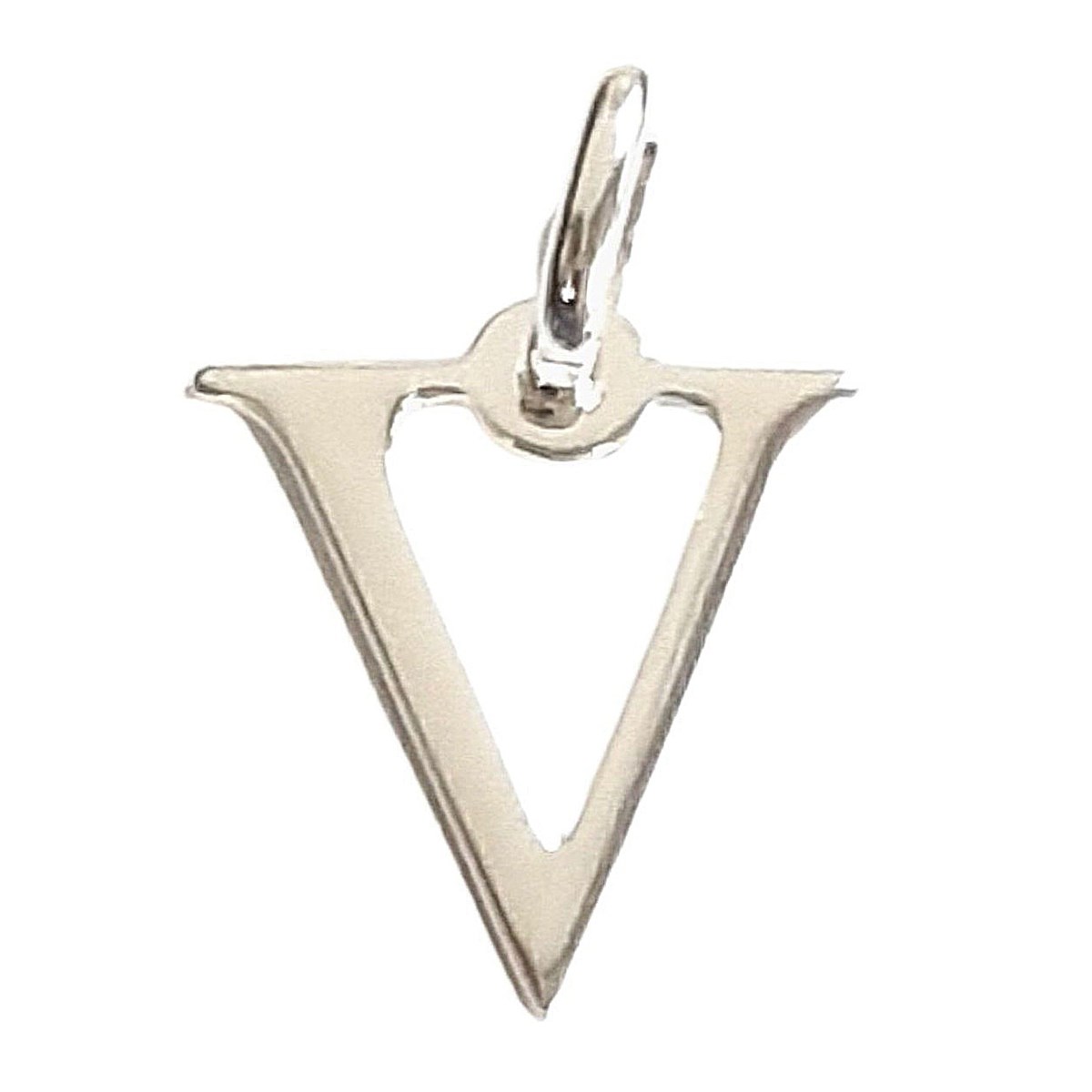 Pendentif Initiale simple lettre V en argent 925°/00