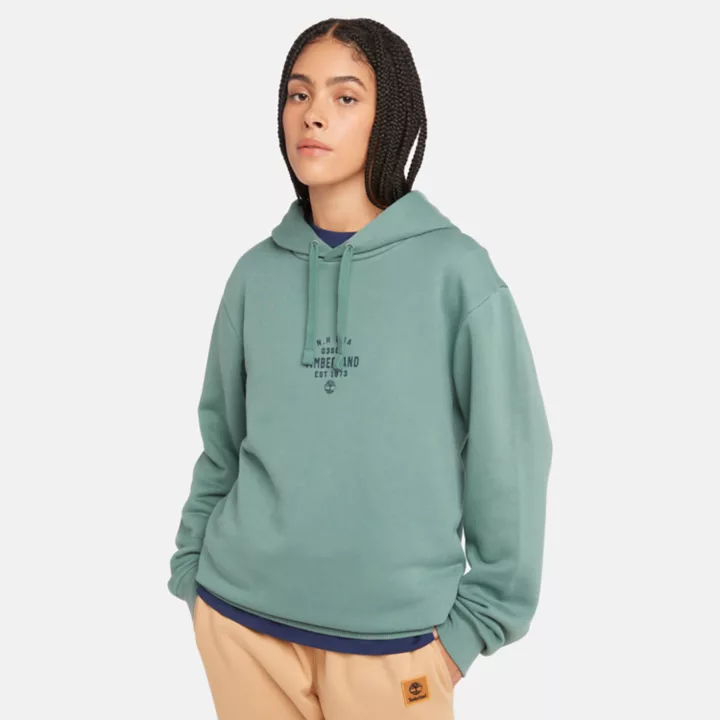 Sweat à capuche avec motif graphique unisexe en bleu sarcelle