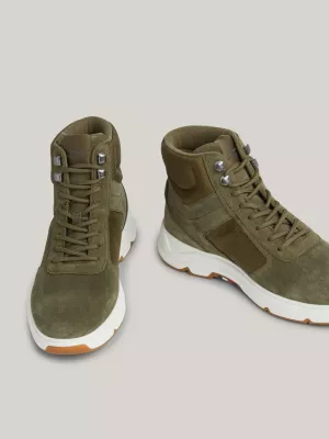 Botas de cano curto híbridas com cadarço em couro CORDURA