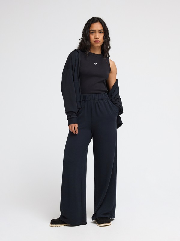 Surfing By Sunlight Pantalon de jogging à jambes larges Noir Femme