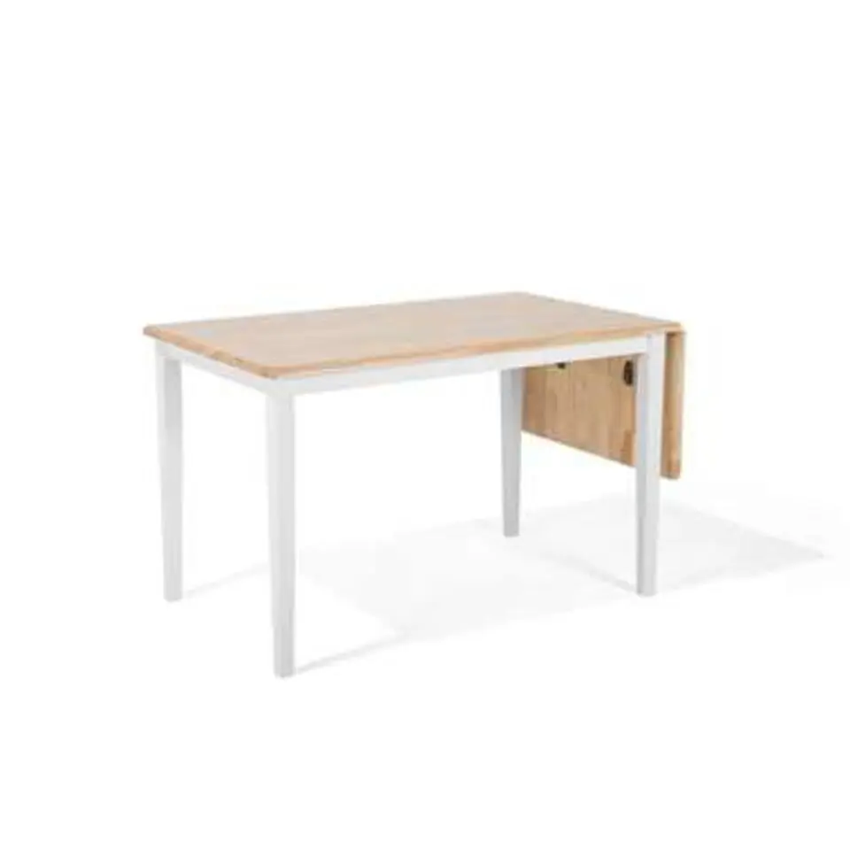 LOUISIANA - Eettafel - Wit - 75 x 120/160 cm - Rubberhout