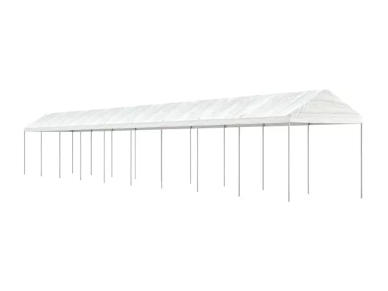 Belvédère avec toit blanc 20,07x2,28x2,69 m polyéthylène