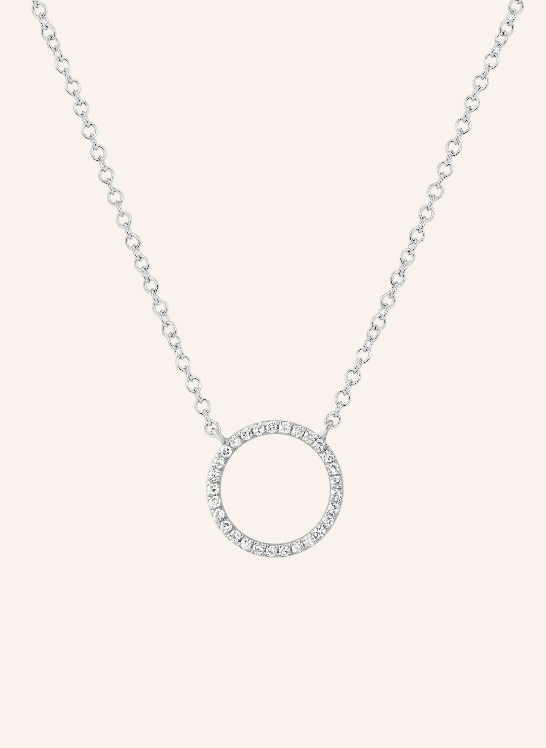 Leaf Halskette CIRCLE aus 18 Karat Weißgold mit Diamanten